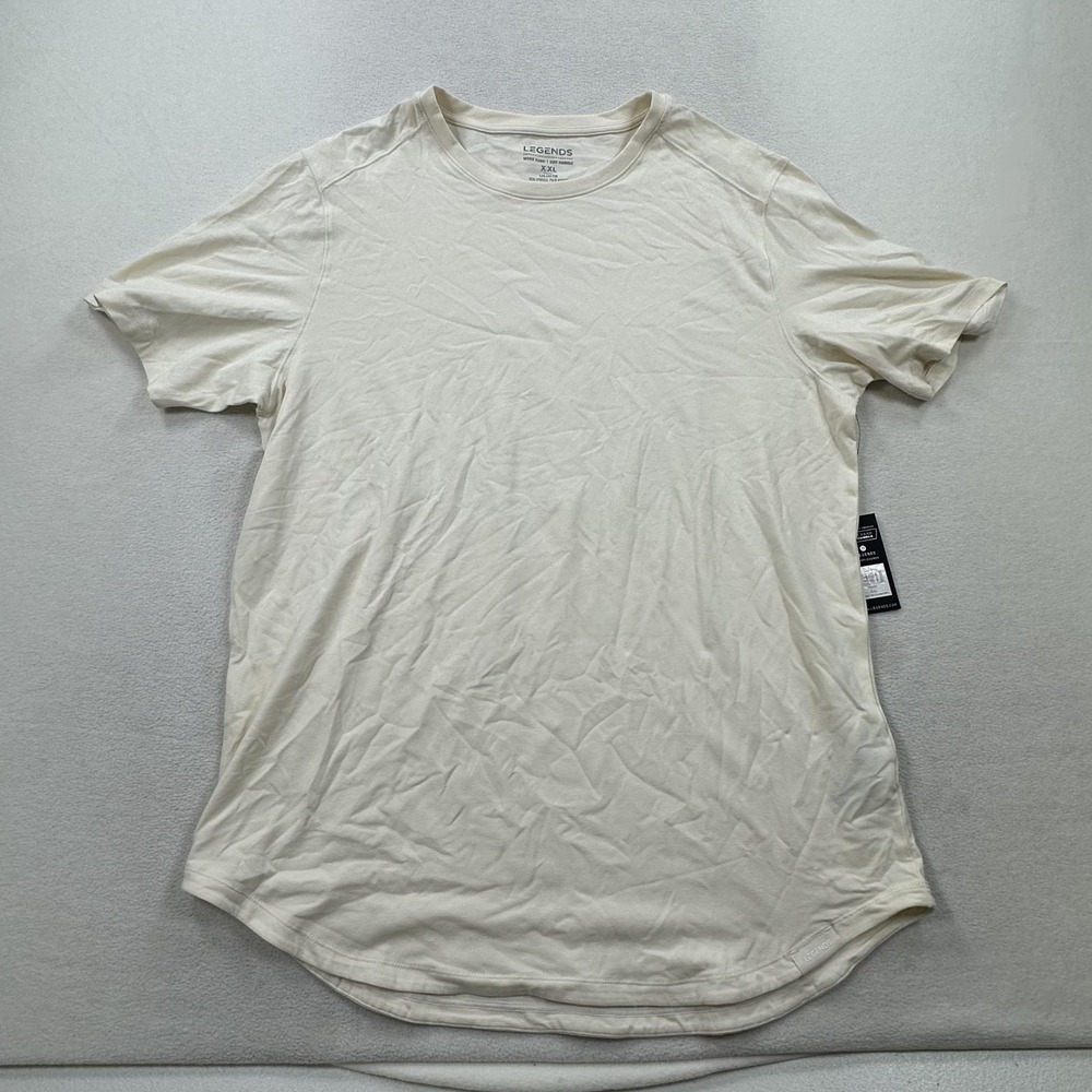 Legends Aviation Tee Shirt Mens 2XL Off White Curved Hem Lightweight NWT